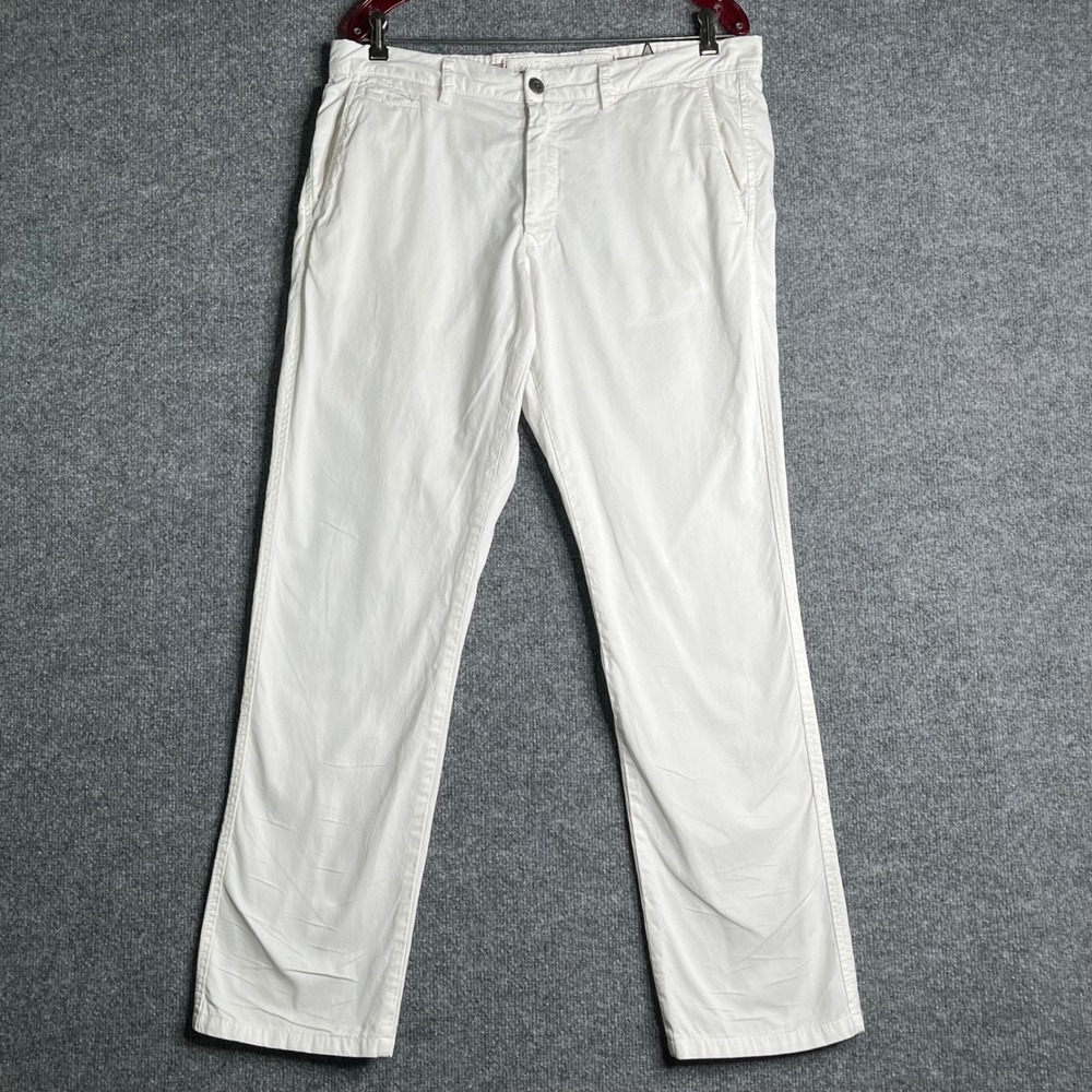 Paperbacks Mens PT 205 White Cotton Chino Pants Straight Leg Size 34 Made in USA